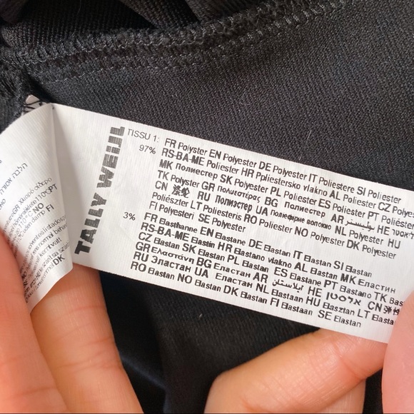 🔲 TALLY WEIJL WHITE BLACK ASYMMETRICAL HIGH WAIST FITTED MINI SKIRT! - Picture 7 of 9